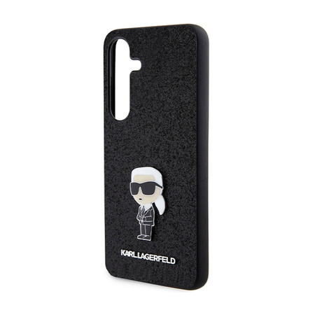 Karl Lagerfeld Fixed Glitter Ikonik Logo Metal Pin - Etui Samsung Galaxy S24 (czarny) (KLHCS24SGKNPSK)