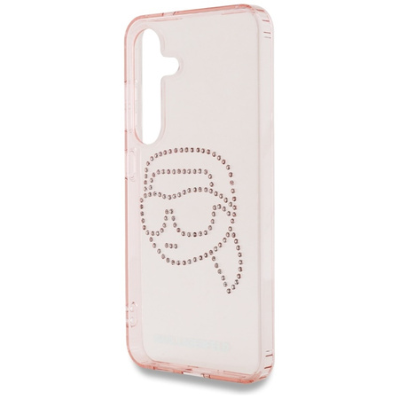 Karl Lagerfeld Rhinestones Karl Head Logo - Etui Samsung Galaxy S25 (różowy) (KLHCS25SHKHDCELP)