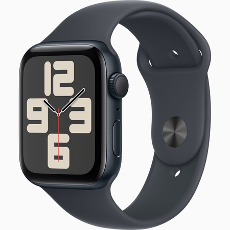 Apple Watch SE GPS 44mm Koperta z aluminium w kolorze północy, pasek sportowy w kolorze północy - S/M (MXEJ3ET/A)