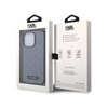 Karl Lagerfeld Saffiano Monogram Chain - Etui iPhone 14 Pro (Srebrny) (KLHCP14LSACKLHPG)