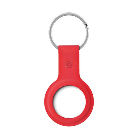 Crong Silicone Case with Key Ring – Etui ochronne brelok do Apple AirTag (czerwony) (CRG-ATS-RED)