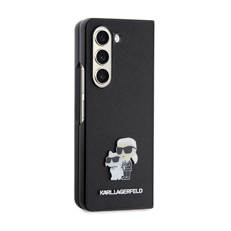 Karl Lagerfeld NFT Saffiano Karl & Choupette Pin - Etui Samsung Galaxy Z Fold 5 (czarny) (KLHCZFD5SAKCNPK)