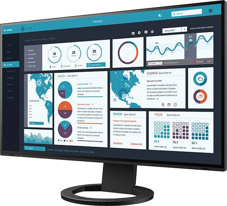 EIZO FlexScan EV2795-BK - monitor LCD 27", 2560 x 1440 (16:9), flicker free, obsługa daisy chain po USB-C, wbudowana karta sieciowa (czarny) (EV2795-BK)