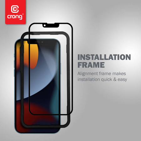 Crong Anti-Bacterial 3D Armour Glass – Szkło hartowane 9H na cały ekran iPhone 13 mini + ramka instalacyjna (CRG-AB3DAG-IP13M)