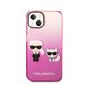 Karl Lagerfeld Gradient Ikonik Karl & Choupette - Etui iPhone 14 Plus (różowy) (KLHCP14MTGKCP)