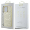 Guess Saffiano Peony Classic Logo MagSafe - Etui iPhone 16 Pro Max (złoty) (GUHMP16XPSAPSMED)