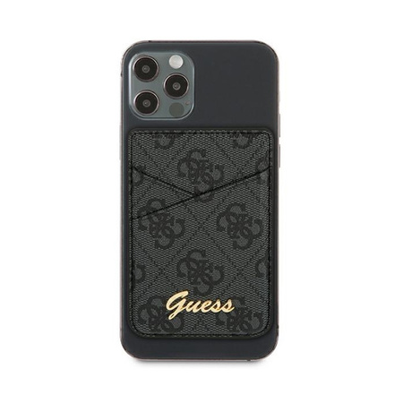 Guess Wallet Card Slot MagSafe 4G - Portfel magnetyczny (szary) (GUWMS4GTLBK)