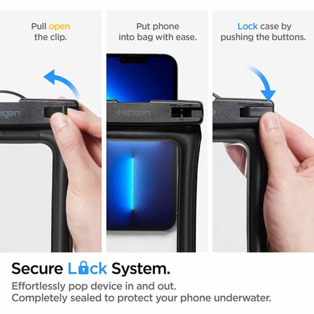 Spigen A610 Universal Waterproof Float Case - Etui do smartfonów do 6.9" (Czarny) (AMP04529)