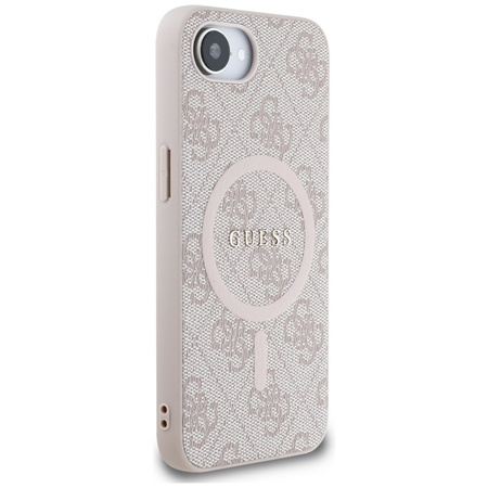 Guess 4G Ring Classic Logo MagSafe - Etui do iPhone 16e (różowy) (GUHMPSE4G4GFRP)