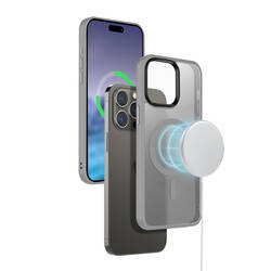 Crong Hybrid Frost MAG Cover - Etui iPhone 15 Pro MagSafe (szary) (CRG-HFM-IP1561P-LGR)