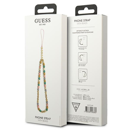 Guess Phone Strap Beads Heishi - Zawieszka do telefonu 25 cm (Flower Pink) (GUSTFLWP)