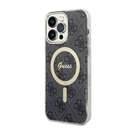 Guess 4G MagSafe - Etui iPhone 14 Pro Max (Czarny) (GUHMP14XH4STK)
