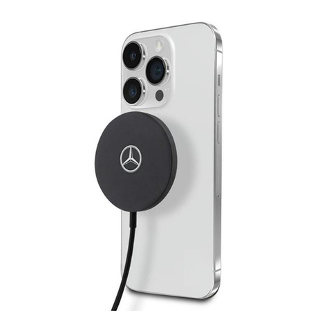 Mercedes Big Silver Logo - Ładowarka indukcyjna MagSafe 15W (czarny) (MECBMSMELK)