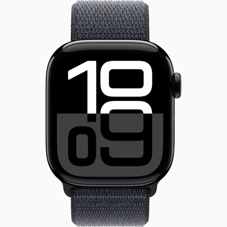Apple Watch Series 10 GPS + Cellular 42mm Koperta z aluminium w kolorze onyksu, opaska sportowa w kolorze atramentowym (MWX83ET/A)