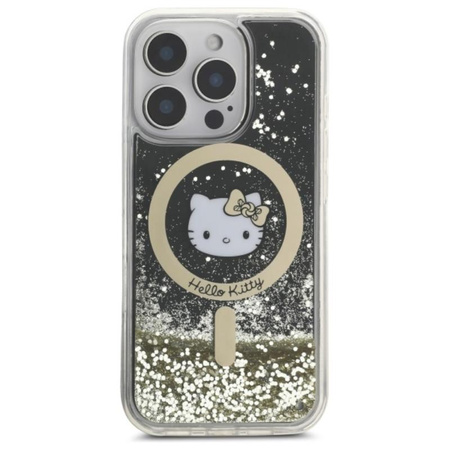Hello Kitty Liquid Glitter Fever MagSafe - Etui iPhone 16 Pro (czarny / złoty) (HKHMP16LLGDIK)