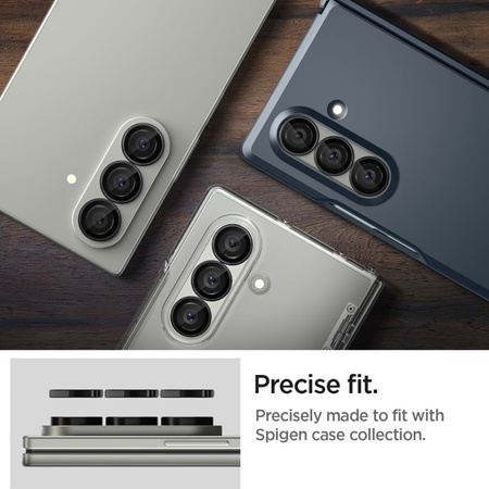 Spigen Optik Pro HD GLAS.TR EZ Fit Camera Protector 2-Pack - Szkło ochronne na obiektyw do Samsung Galaxy Z Fold 7 (2 szt)(Czarny) (AGL09581)
