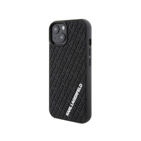 Karl Lagerfeld 3D Rubber Multi Logo - Etui iPhone 15 (czarny) (KLHCP15S3DMKRLK)