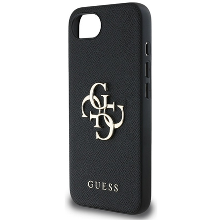 Guess Grained Big 4G Logo Small Classic Logo - Etui do iPhone 16e (czarny) (GUHCPSE4PGT4MBK)