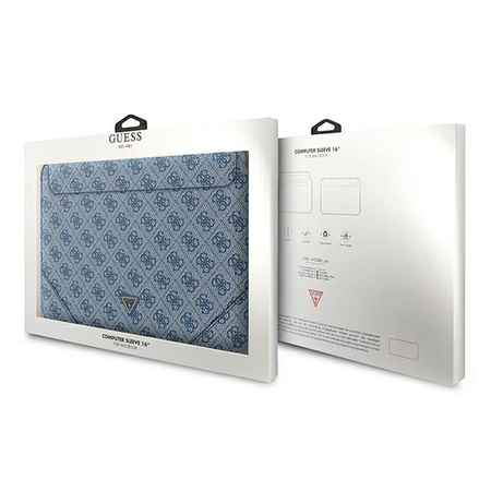 Guess 4G Uptown Triangle Logo Sleeve - Etui na notebooka 16" (niebieski) (GUCS16P4TB)