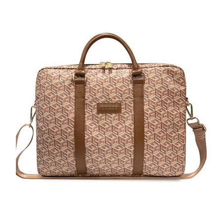 Guess GCube Stripes Computer Bag - Torba na notebooka 16” (Brązowy) (GUCB15HGCFSEW)