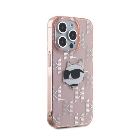 Karl Lagerfeld IML Choupette Head & Monogram - Etui iPhone 15 Pro (różowy) (KLHCP15LHKLPCHP)