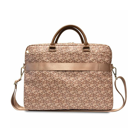 Guess GCube Stripes Computer Bag - Torba na notebooka 16” (Brązowy) (GUCB15HGCFSEW)