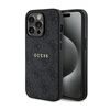 Guess 4G Collection Leather Metal Logo MagSafe - Etui iPhone 14 Pro (czarny) (GUHMP14LG4GFRK)