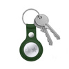 Crong Leather Case with Key Ring – Skórzane etui ochronne brelok do Apple AirTag (zielony) (CRG-ATL-OLV)