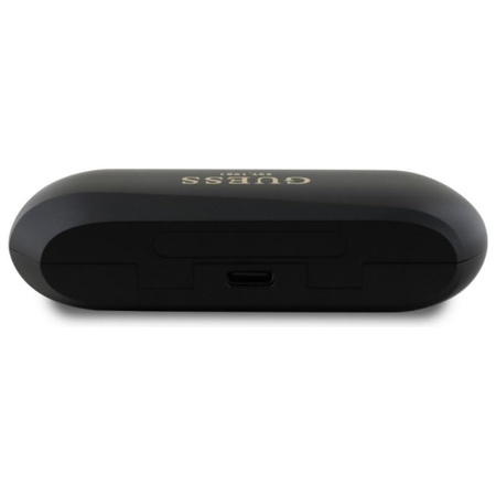 Guess Elongated Metalic Printed Logo - Słuchawki Bluetooth TWS + etui ładujące (czarny) (GUTWSC2MCDSK)