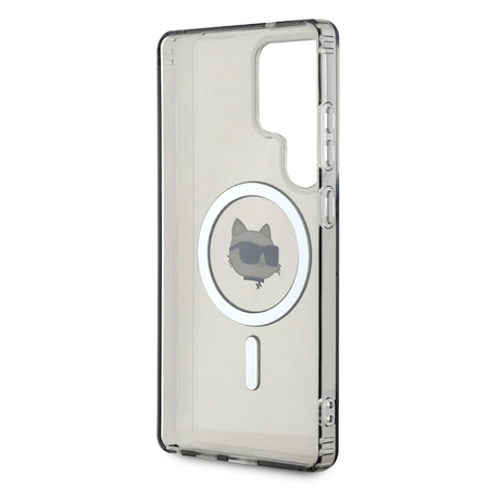 Karl Lagerfeld Button Choupette Head Printed Logo MagSafe - Etui Samsung Galaxy S25 Ultra (czarny) (KLHMS25LHLSCHK)