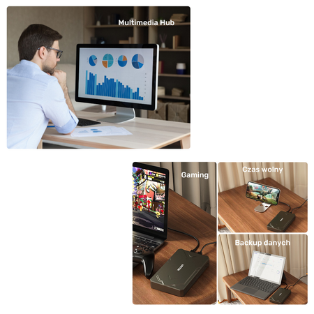 Unitek Obudowa dysku SSD M.2 NVMe i SATA 10Gbps USB (S1229CBK01)