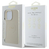 Guess Grained Ring MagSafe - Etui iPhone 16 Pro Max (beżowy) (GUHMP16XPGHSMME)