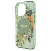Guess IML Flower & Tonal Circle MagSafe - Etui iPhone 16 Pro (zielony) (GUHMP16LHFWBDCEN)