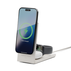 Native Union Rise 3-in-1 Qi2 Wireless Charger - bezprzewodowa ładowarka Qi2 15W do trzech urządzeń kompatybilna z MagSafe (sandstone) (RS-3IN1-SAN)