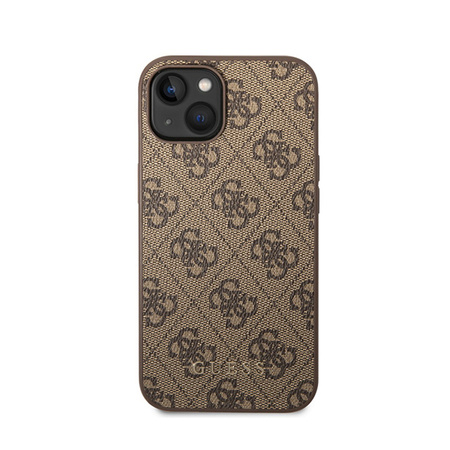 Guess 4G Metal Gold Logo - Etui iPhone 15 Plus (brązowy) (GUHCP15MG4GFBR)