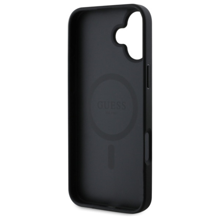 Guess 4G Ring Classic Logo MagSafe - Etui iPhone 16 (czarny) (GUHMP16SG4GFRK)