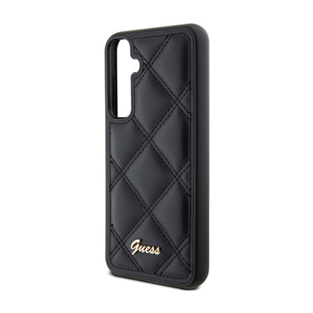 Guess Quilted Metal Logo - Etui Samsung Galaxy S23 FE (czarny) (GUHCS23FEPSQSQSK)