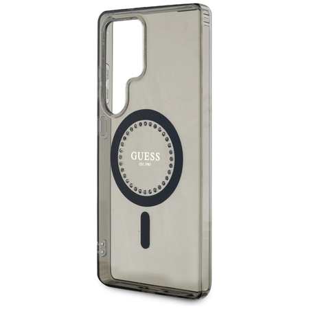Guess Rhinestones Printed Classic Logo MagSafe - Etui do Samsung Galaxy S25 Ultra (czarny) (GUHMS25LPFTDTEK)