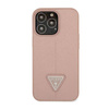 Guess Saffiano Triangle Logo Case – Etui iPhone 14 Pro Max (różowy) (GUHCP14XPSATLP)