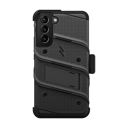 ZIZO BOLT Series - Pancerne etui Samsung Galaxy S22+ ze szkłem 9H na ekran + uchwyt z podstawką (czarny) (BOLT-SAMGS22PL-BKBK)