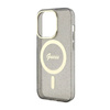 Guess Glitter Gold MagSafe - Etui iPhone 14 Pro Max (Czarny) (GUHMP14XHCMCGK)