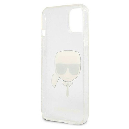 Karl Lagerfeld Karl's Head Glitter - Etui iPhone 13 mini (srebrny) (KLHCP13SKHTUGLS)