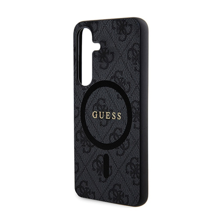 Guess 4G Collection Leather Metal Logo MagSafe - Etui Samsung Galaxy S24 (czarny) (GUHMS24SG4GFRK)