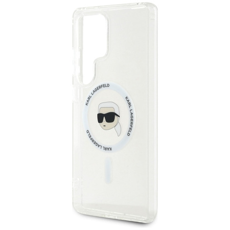Karl Lagerfeld Button Karl Head Printed Logo MagSafe - Etui Samsung Galaxy S25 Ultra (biały) (KLHMS25LHLSKIH)
