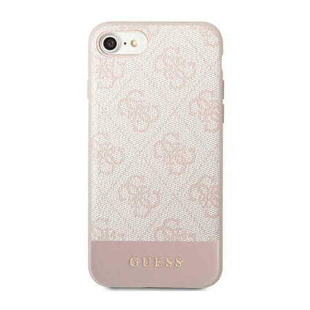 Guess 4G Bottom Stripe Collection - Etui iPhone iPhone SE (2022/2020) / 8 / 7  (różowy) (GUHCI8G4GLPI)