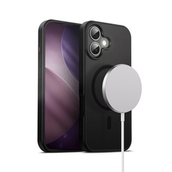 Crong Hybrid Frost MAG Cover - Etui MagSafe iPhone 17 (czarny) (CRGHFMIP1763BLK)