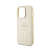 Guess Saffiano MagSafe - Etui iPhone 15 Pro (złoty) (GUHMP15LPSAHMCB)
