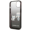 Karl Lagerfeld Gradient Ikonik Karl & Choupette - Etui iPhone 13  mini (czarny) (KLHCP13STGKCK)