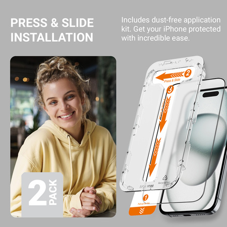Crong EasyShield 2-Pack - Szkło hartowane iPhone 16 Pro (2 sztuki) (CRGES2PIP1663P)