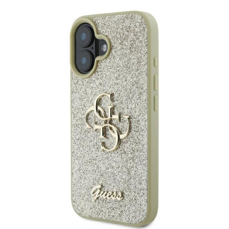 Guess Fixed Glitter Big 4G - Etui iPhone 16 Plus (złoty) (GUHCP16MHG4SGD)